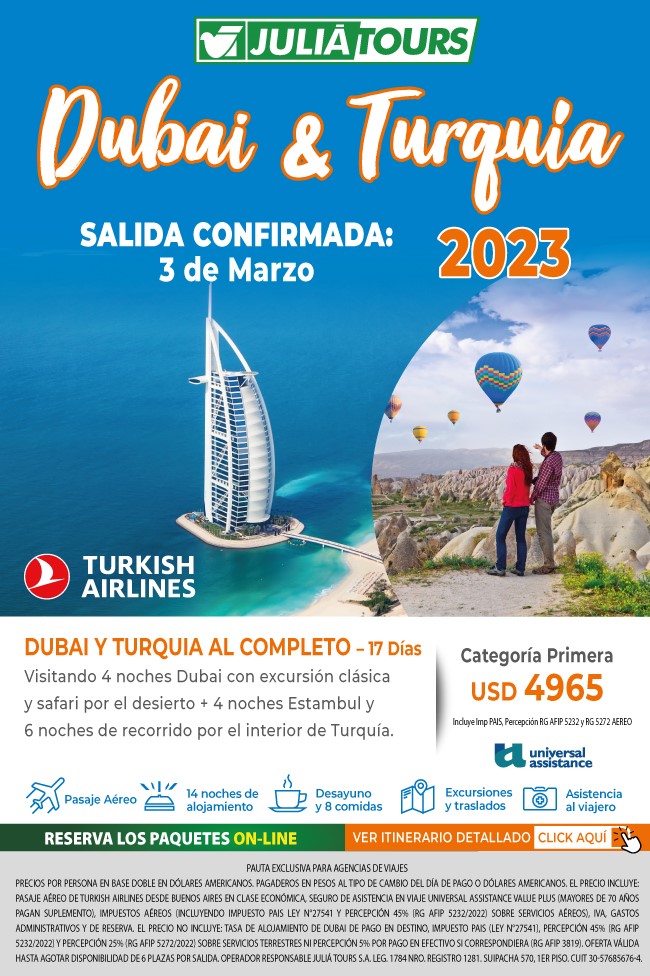 Dubai y Turquia Salida 3 de Marzo de 2023